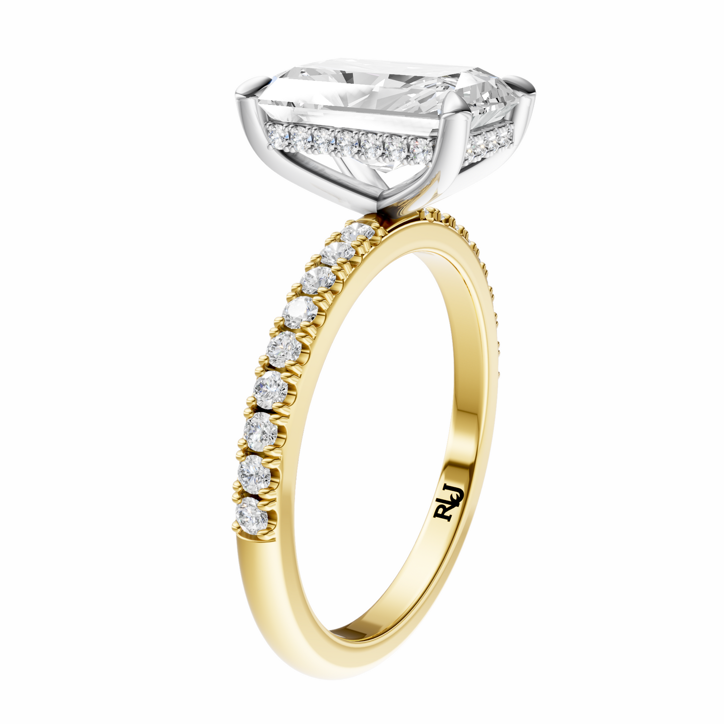 Radiant Mixed Metal Traditional Elegance Hidden Halo Setting