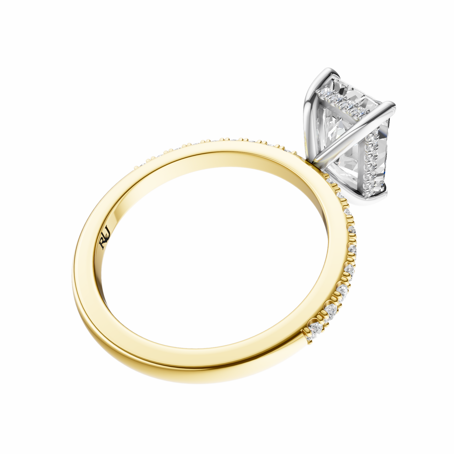 Radiant Mixed Metal Traditional Elegance Hidden Halo Setting