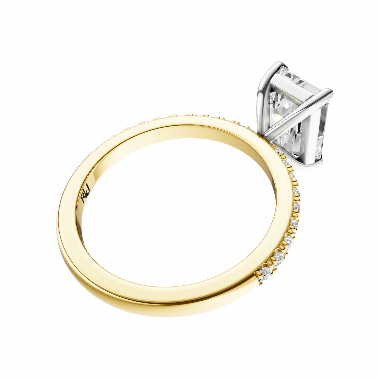 Emerald Mixed Metal Traditional Elegance Setting