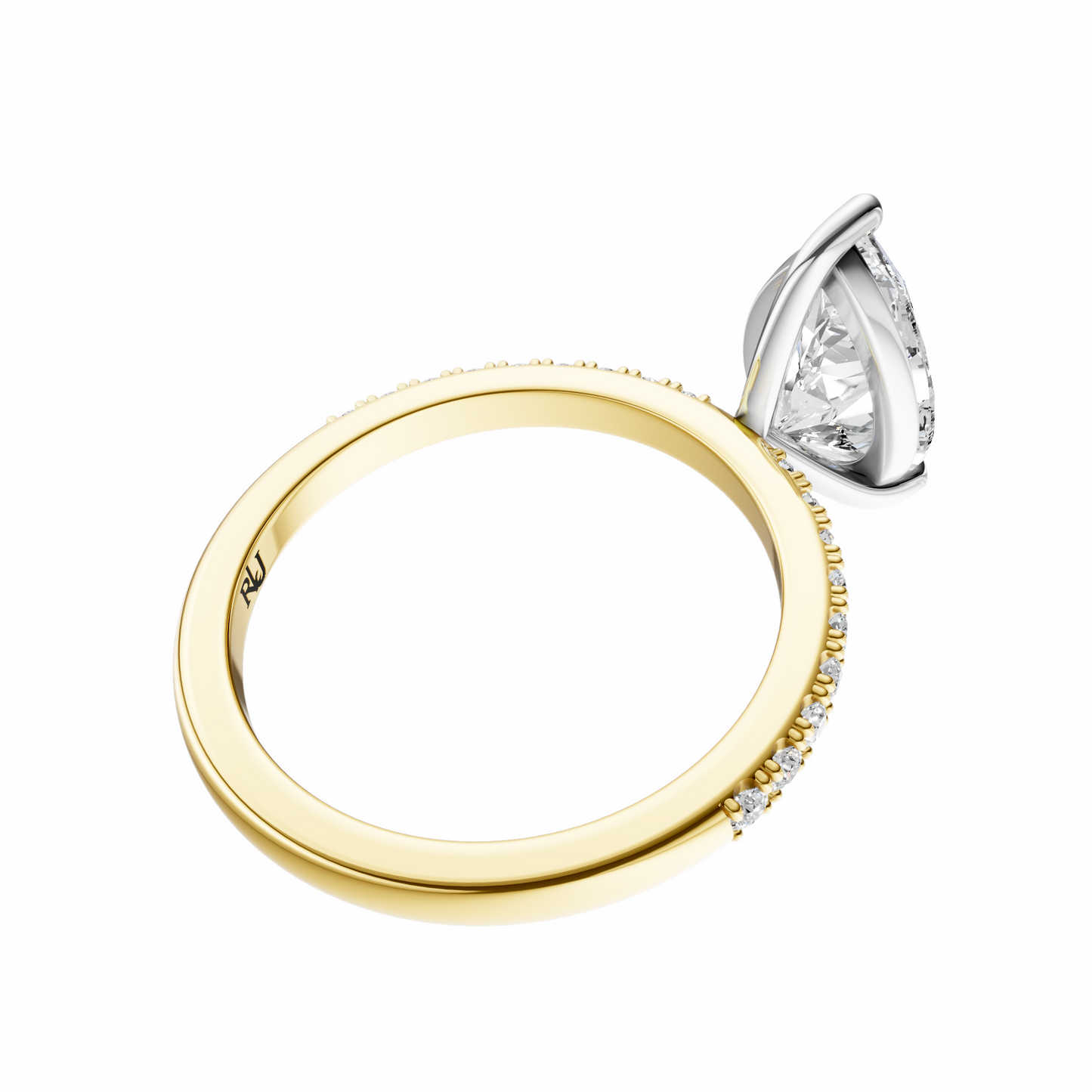 Pear Mixed Metal Traditional Elegance Setting