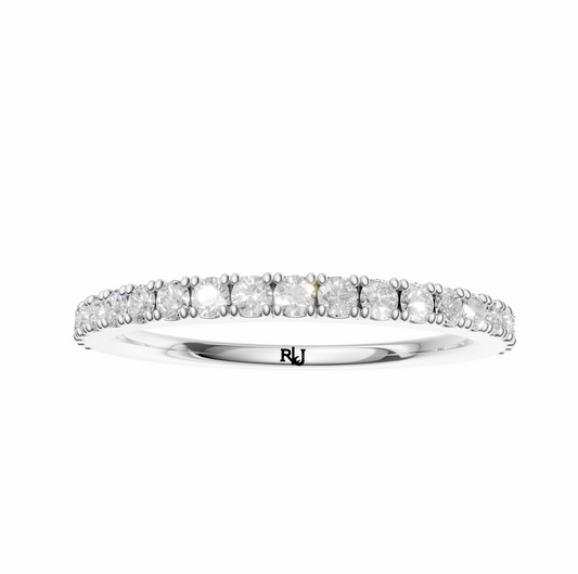 Petite Half Eternity Round Lab Diamond Wedding Band