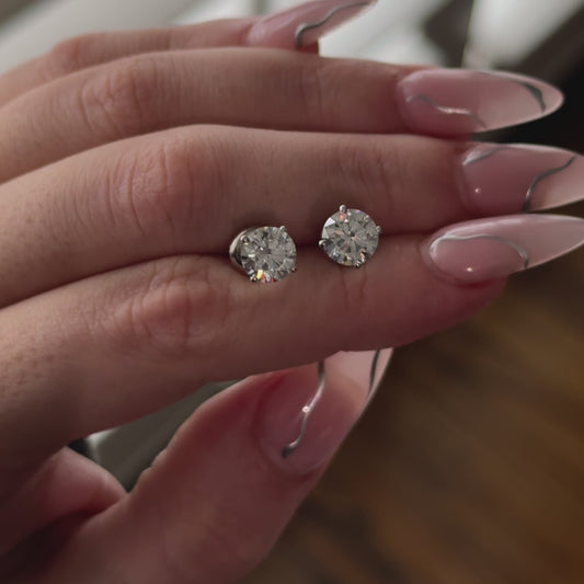 Round 4-Prong Basket Stud Earrings 2.00ctw