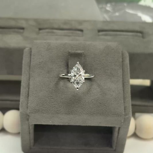 2.27 Carat Marquise Lab Diamond Solitaire Tulip Basket Setting
