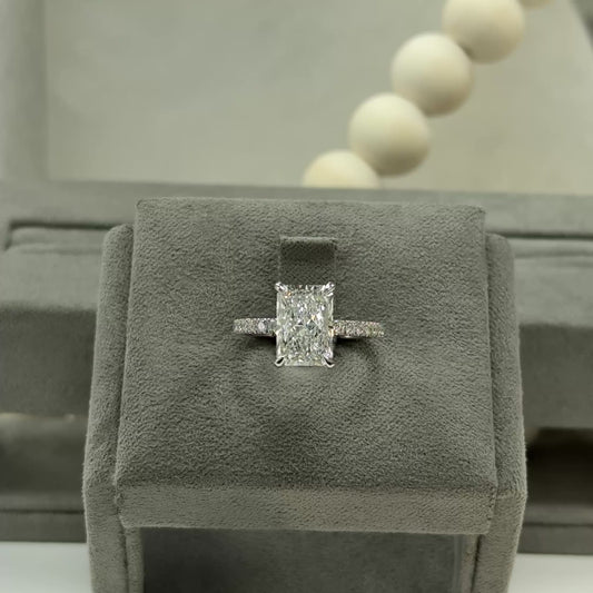 3.09 Carat Radiant Traditional Elegance Hidden Halo Ring