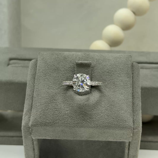 2.52 Carat Round Traditional Elegance Hidden Halo Ring