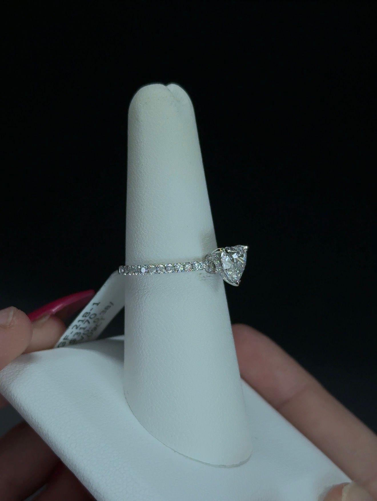 1.47ctw Heart Lab Diamond 14kt White Gold Ring RGF-218-1