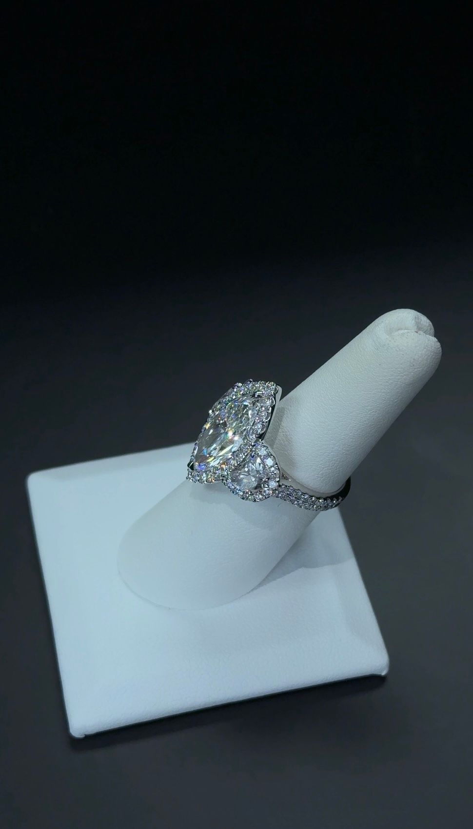 5.04 Carat E VS1 Marquise Cut Lab Grown 14 kt White Gold Diamond Ring SKU: RGF-603