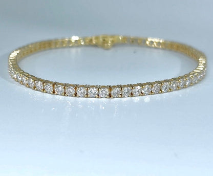 14kt Yellow Gold Round Lab Diamond Tennis Bracelet 10.09ctw