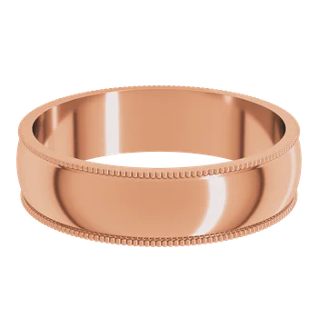 5MM Half Round Milgrain Men's Wedding Band