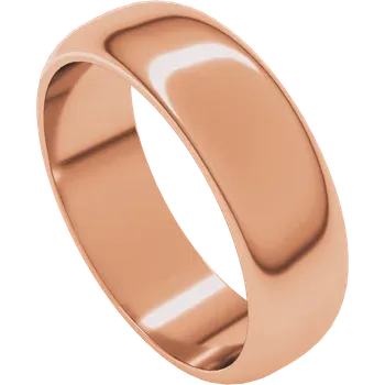 6MM Half Round Men's Wedding Band