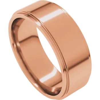7MM Stepped Edge Flat Men's Wedding Band