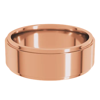 7MM Stepped Edge Flat Men's Wedding Band
