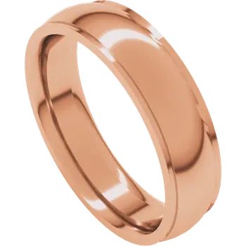 5MM Half Round Stepped Edge Men's Wedding Band