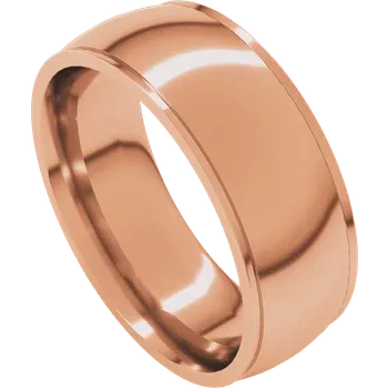 7MM Half Round Stepped Edge Men's Wedding Band