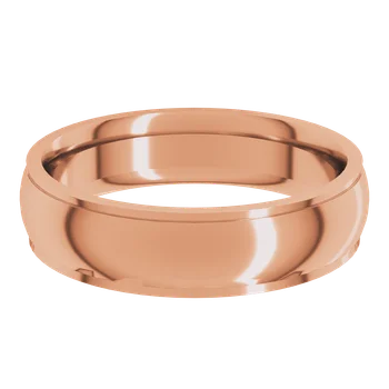 5MM Half Round Stepped Edge Men's Wedding Band
