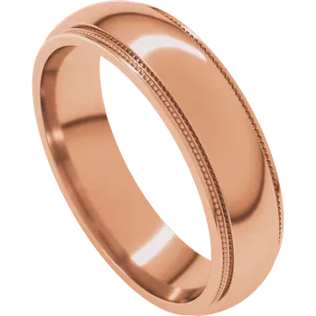 7MM Half Round Stepped Milgrain Edge Men's Wedding Band