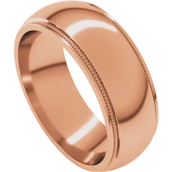 5MM Half Round Stepped Milgrain Edge Men's Wedding Band
