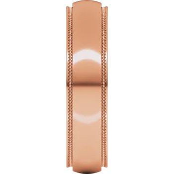 7MM Half Round Stepped Milgrain Edge Men's Wedding Band