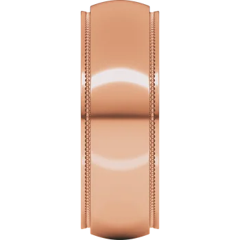 5MM Half Round Stepped Milgrain Edge Men's Wedding Band