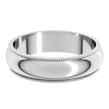 5MM Half Round Milgrain Men's Wedding Band