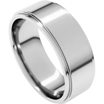 7MM Stepped Edge Flat Men's Wedding Band