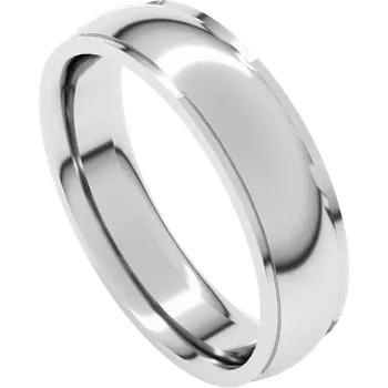 5MM Half Round Stepped Edge Men's Wedding Band