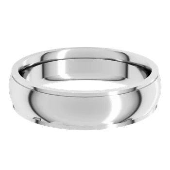 5MM Half Round Stepped Edge Men's Wedding Band