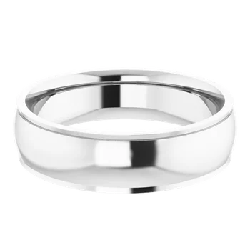 6MM Half Round Stepped Edge Men's Wedding Band