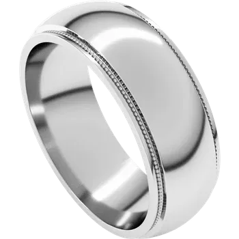 5MM Half Round Stepped Milgrain Edge Men's Wedding Band