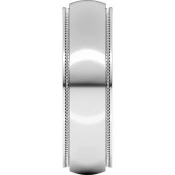 6MM Half Round Stepped Milgrain Edge Men's Wedding Band