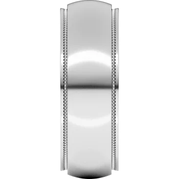 5MM Half Round Stepped Milgrain Edge Men's Wedding Band