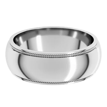 5MM Half Round Stepped Milgrain Edge Men's Wedding Band