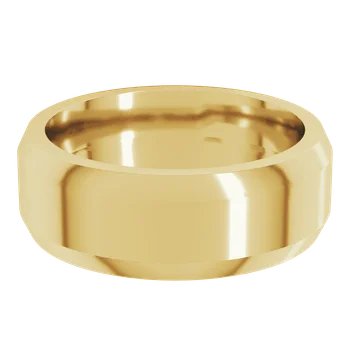 7MM Beveled Edge Flat Men's Wedding Band