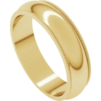 5MM Half Round Milgrain Men's Wedding Band
