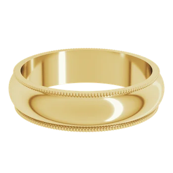 5MM Half Round Milgrain Men's Wedding Band