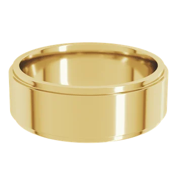 7MM Stepped Edge Flat Men's Wedding Band
