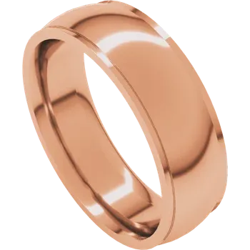 6MM Half Round Stepped Edge Men's Wedding Band