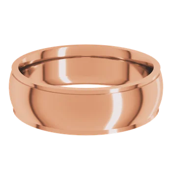 6MM Half Round Stepped Edge Men's Wedding Band