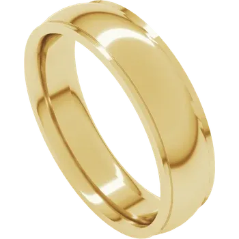 5MM Half Round Stepped Edge Men's Wedding Band