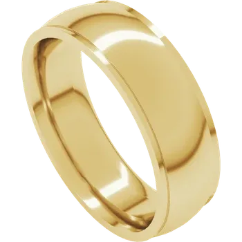 6MM Half Round Stepped Edge Men's Wedding Band