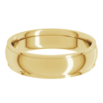 5MM Half Round Stepped Edge Men's Wedding Band