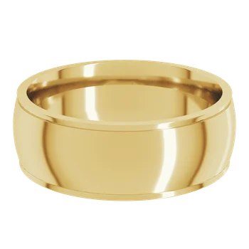 7MM Half Round Stepped Edge Men's Wedding Band