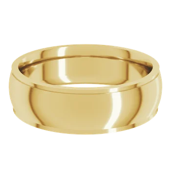 6MM Half Round Stepped Edge Men's Wedding Band