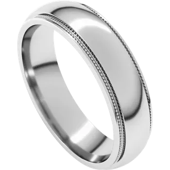 7MM Half Round Stepped Milgrain Edge Men's Wedding Band