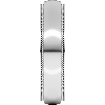 7MM Half Round Stepped Milgrain Edge Men's Wedding Band