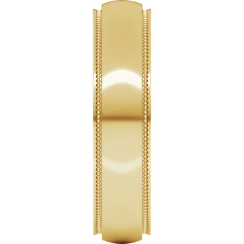 7MM Half Round Stepped Milgrain Edge Men's Wedding Band