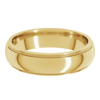 7MM Half Round Stepped Milgrain Edge Men's Wedding Band