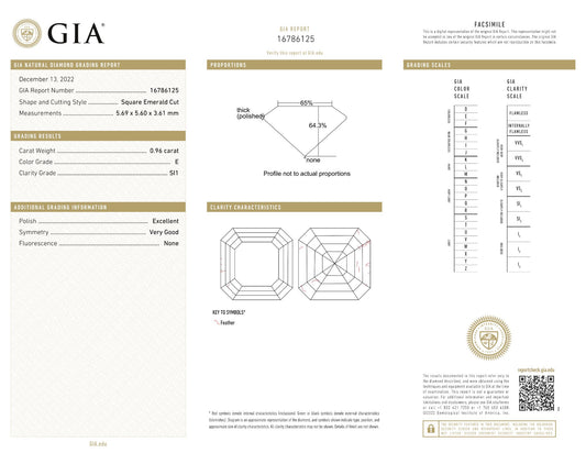 0.96 Carat Asscher Diamond