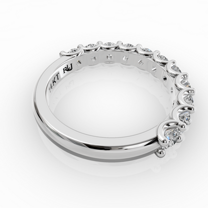 Round Broadway Half Eternity Round Wedding Band