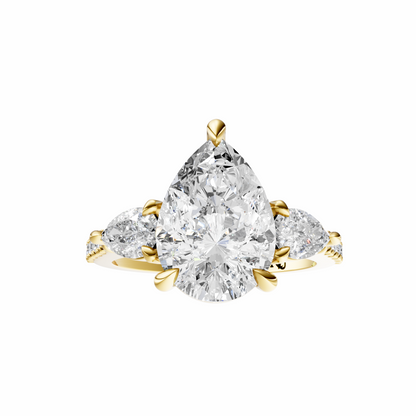 Pear Accented Three Stone Pear Setting